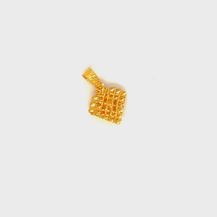 22K YG Women Rhombus Pendant-1pc