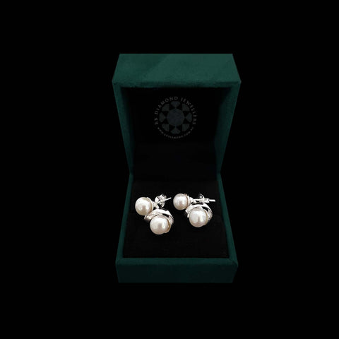 Sterling Silver Stud Earring with Pearl-1pair