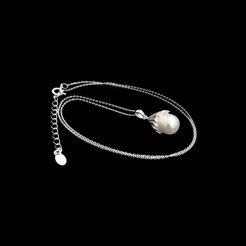 Sterling Silver Adjustable Necklace with Fresh Water Pearl-1pc