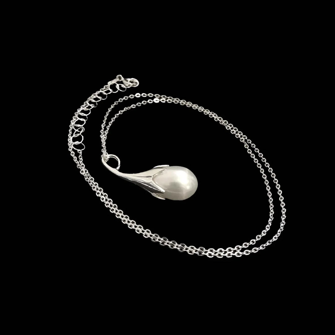Sterling Silver Necklace with Fresh Water Pearl-1pc RB Diamond Jewellers