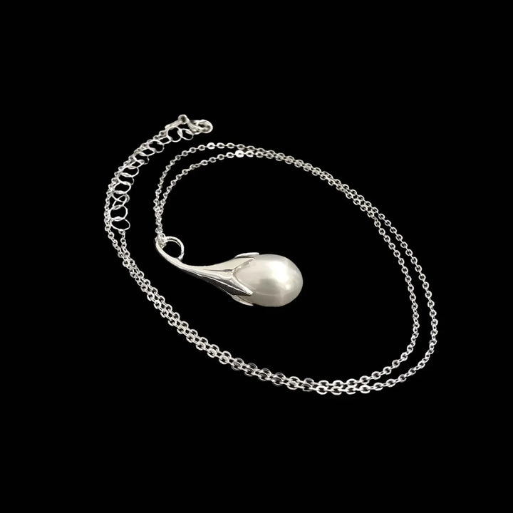 Sterling Silver Necklace with Fresh Water Pearl-1pc RB Diamond Jewellers