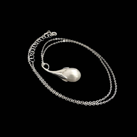 Sterling Silver Necklace with Fresh Water Pearl-1pc