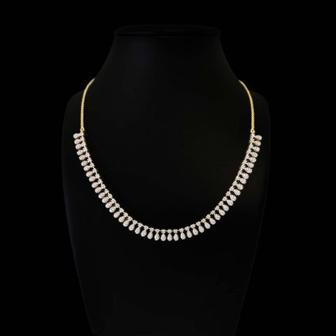 14K YG Prong  Set Diamond Necklace - 1 pc