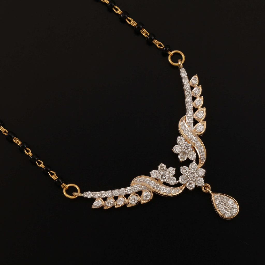 A appealing Collection of diamond Mangalsutra with Precious Gems and Jewels in Gold and Diamonds at RB diamond jewellers.