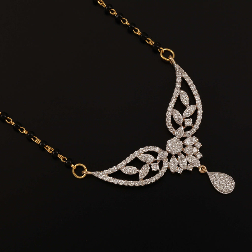 A appealing Collection of diamond Mangalsutra with Precious Gems and Jewels in Gold and Diamonds at RB diamond jewellers.