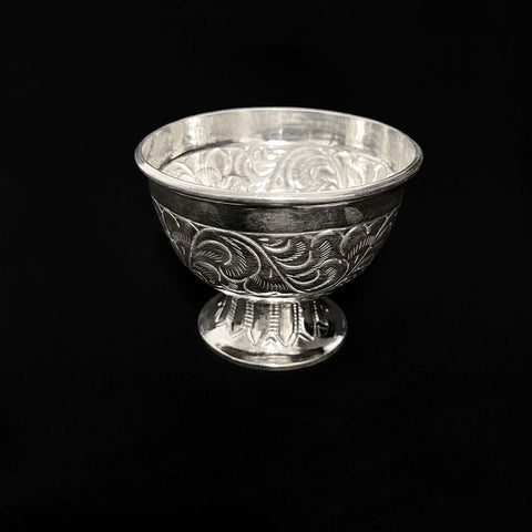 Carved Stand Silver Kachura/Bowl 6-8Tola-1pc