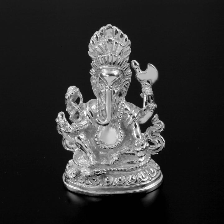 Carved Ganesh Silver Murti 9-11Tola-1pc