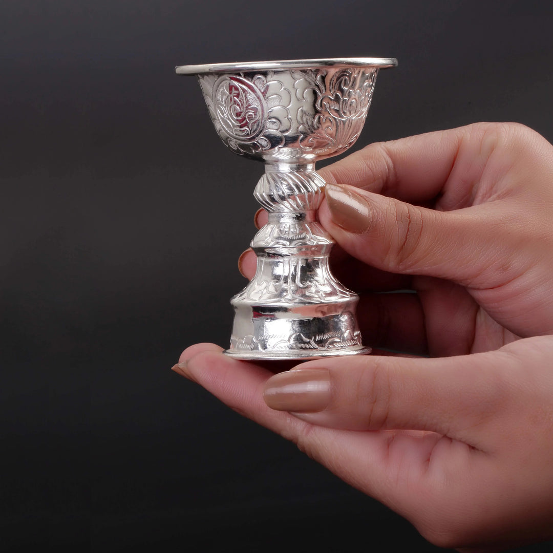 Carved Buddha Silver Diyo 6-8Tola-1pc