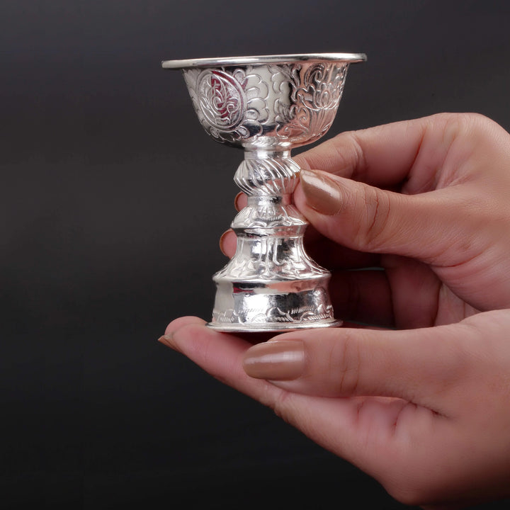 Carved Buddha Silver Diyo 6-8Tola-1pc