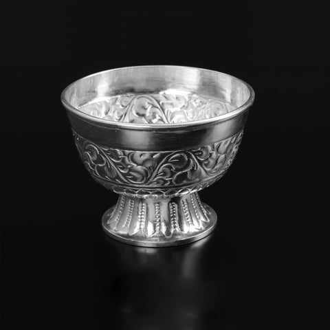 Carved Stand Silver Kachura/Bowl 9-11Tola-1pc