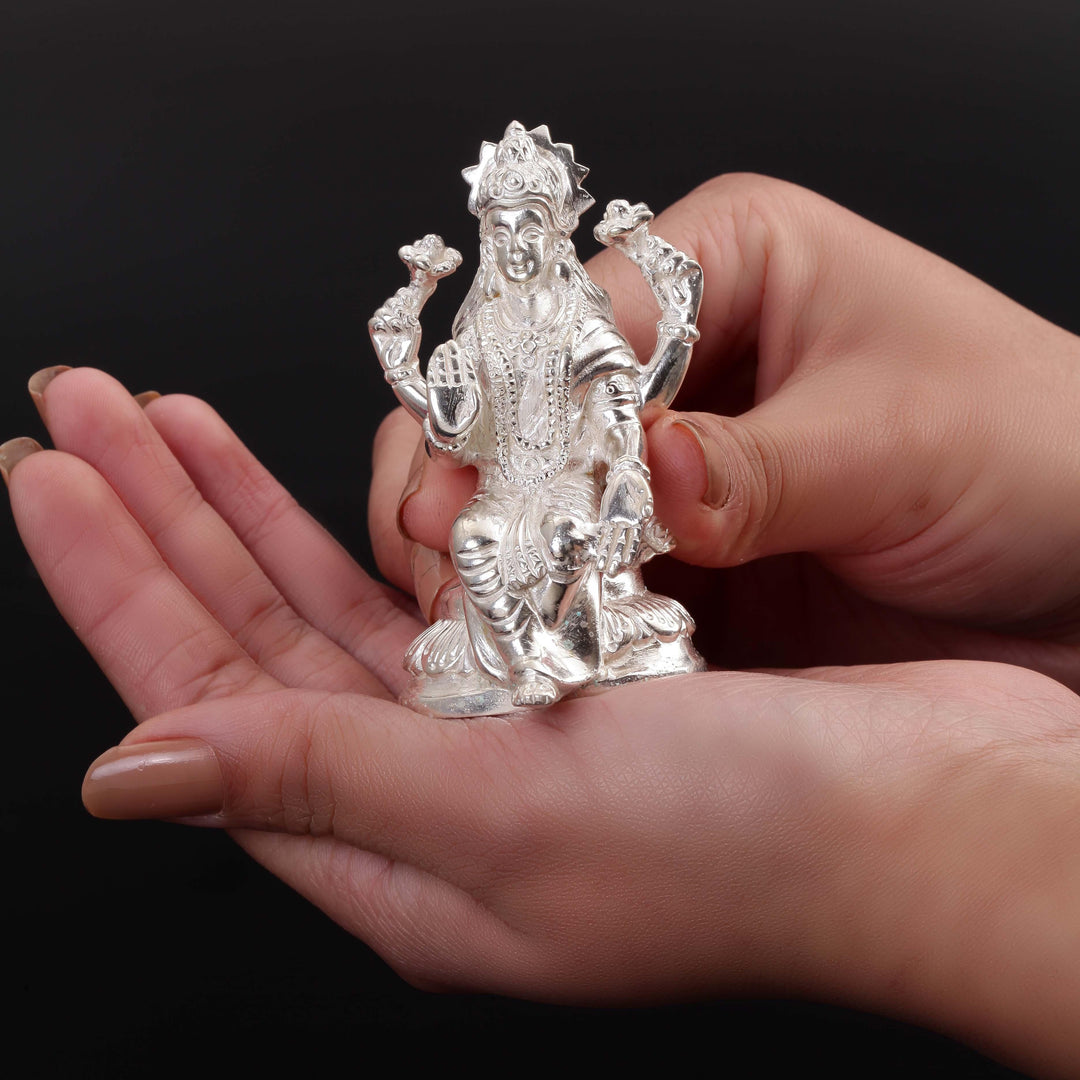 Carved Laxmi Silver Murti 12-14Tola-1pc