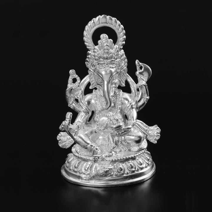 Carved Ganesh Silver Murti 21-23Tola-1pc