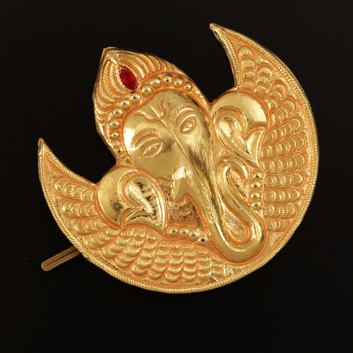 Traditional Yellow Gold Women Ganesh Chandrama-1pc