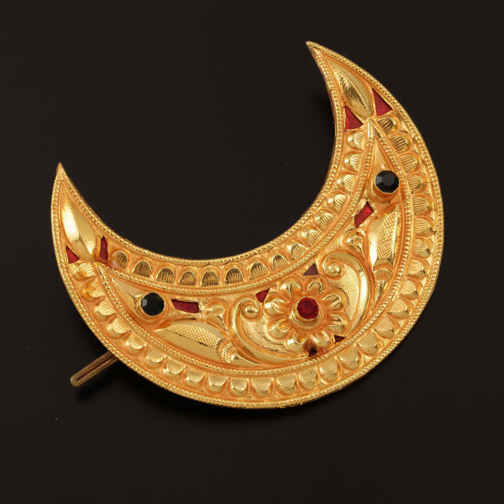 Traditional Yellow Gold Women Moon Chandrama-1pc