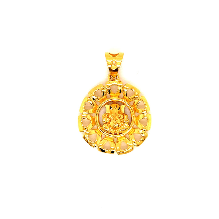 22K YG Unisex Ganesh Pendant-1pc