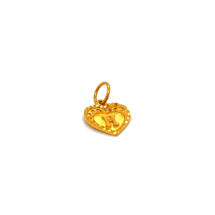 22K YG Initial H Alphabet Pendant-1pc RB Diamond Jewellers
