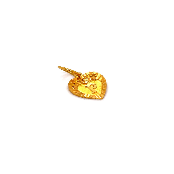 22K YG P Initial Pendant-1pc RB Diamond Jewellers