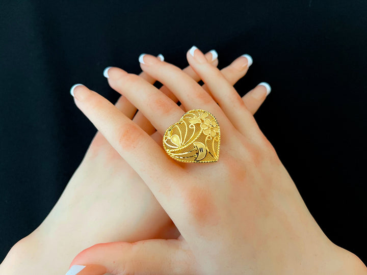 22K YG Women Umbrella Ring-1pc