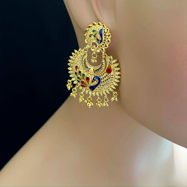 22K YG Women Heavy Weight Earring-1Pair