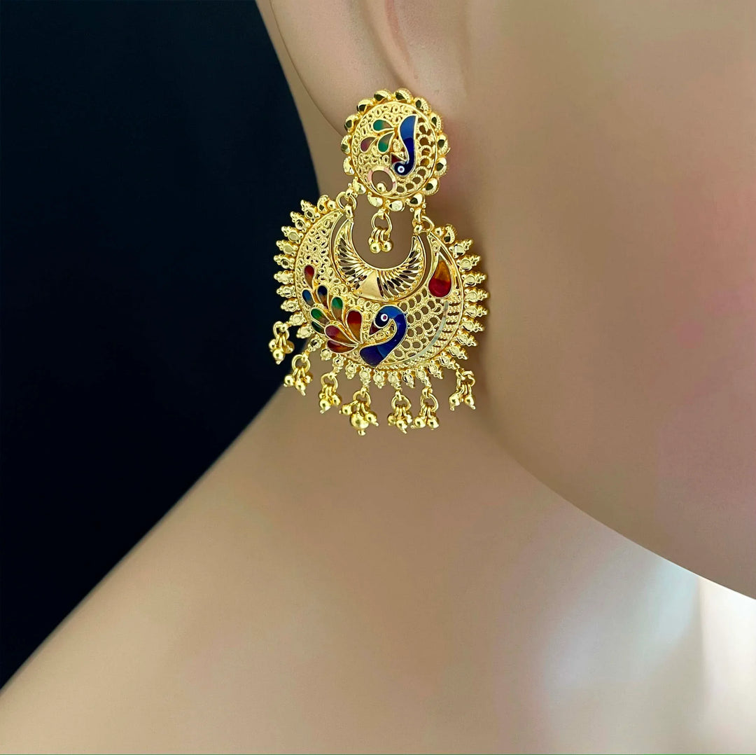 22K YG Women Heavy Weight Earring-1Pair