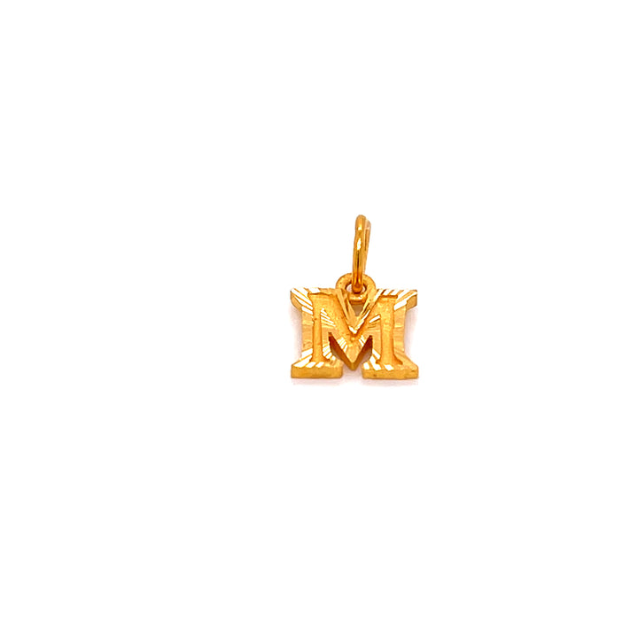 22K YG Unisex Alphabet M Pendant-1pc