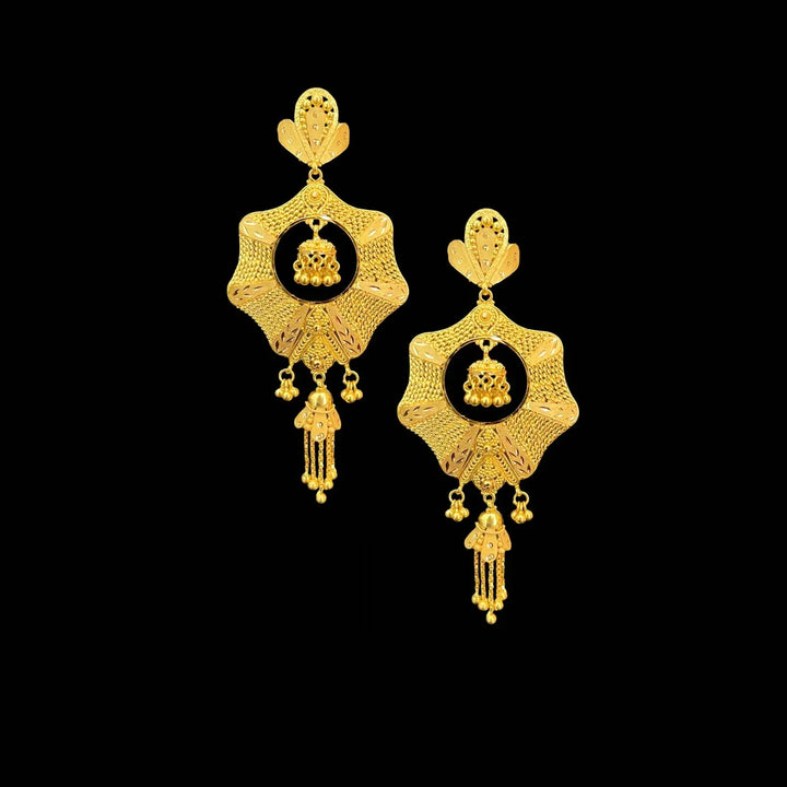 22K YG Women Heavy Weight Earring-1Pair