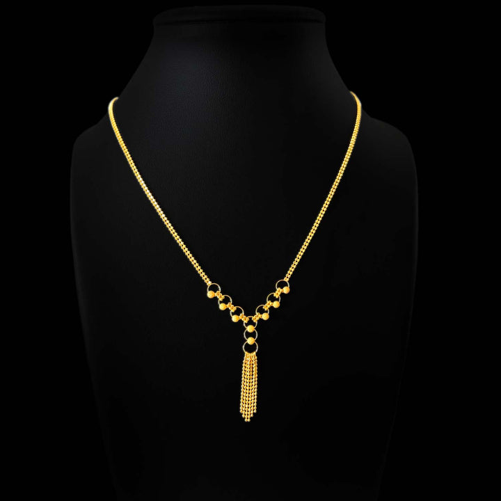 22K YG Women Fancy Ball Necklace-1pc