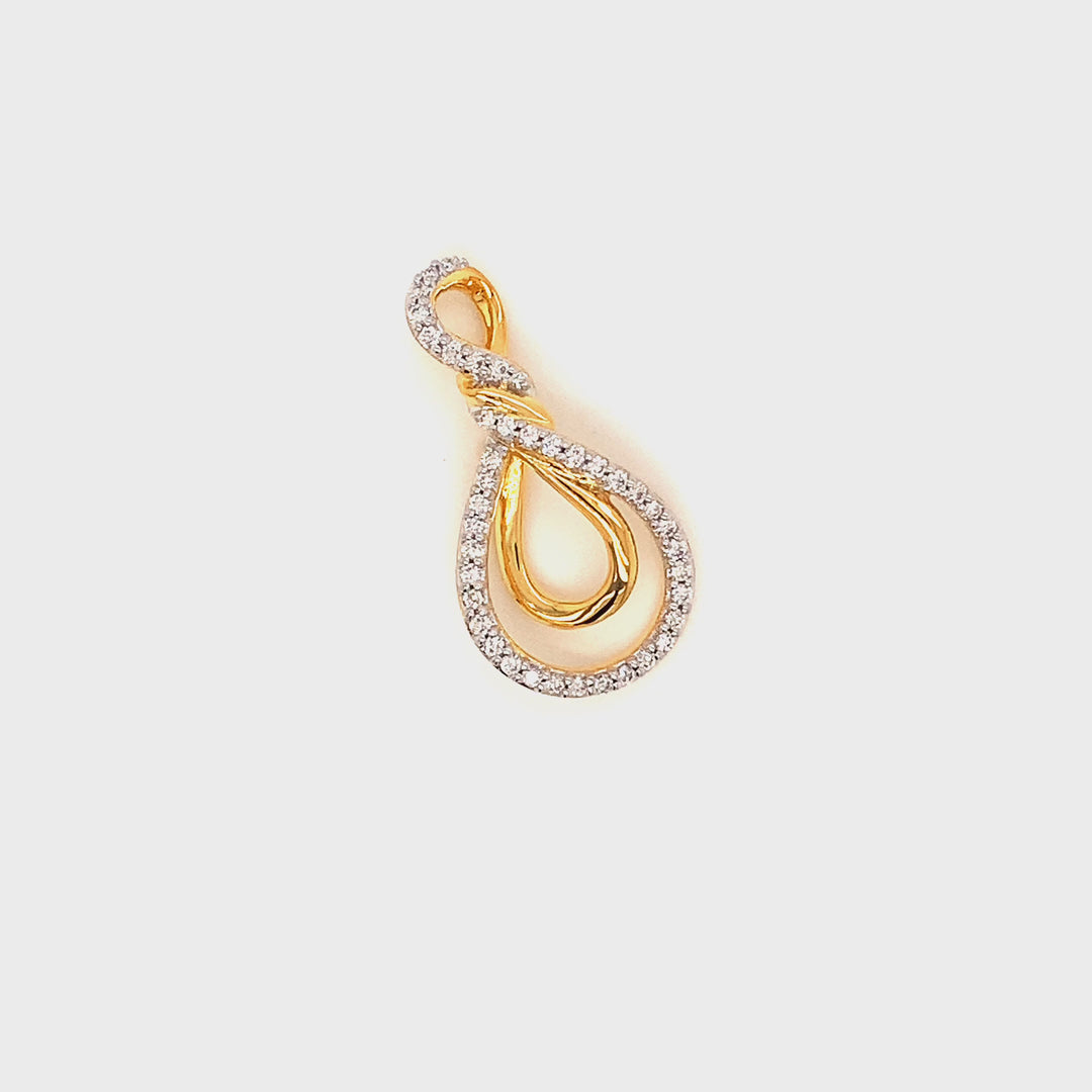 18K YG Women Fancy Diamond Pendant- 1pc