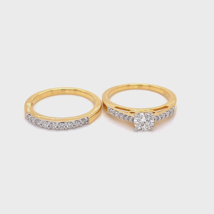 18K YG Engagement Diamond Ring-1pc