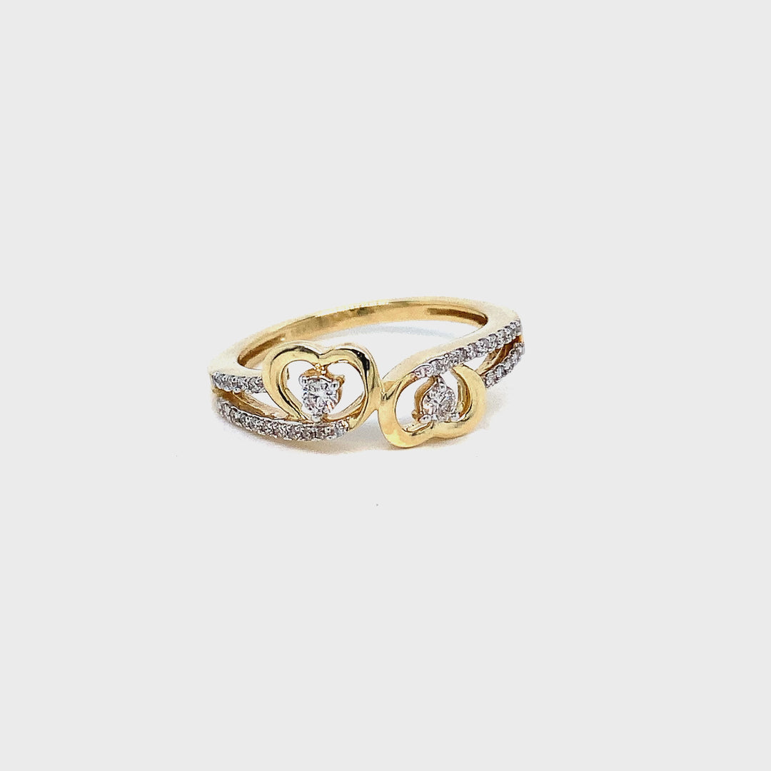 18K YG Women Engagement Diamond Ring- 1pc