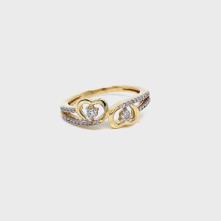 18K YG Women Engagement Diamond Ring- 1pc