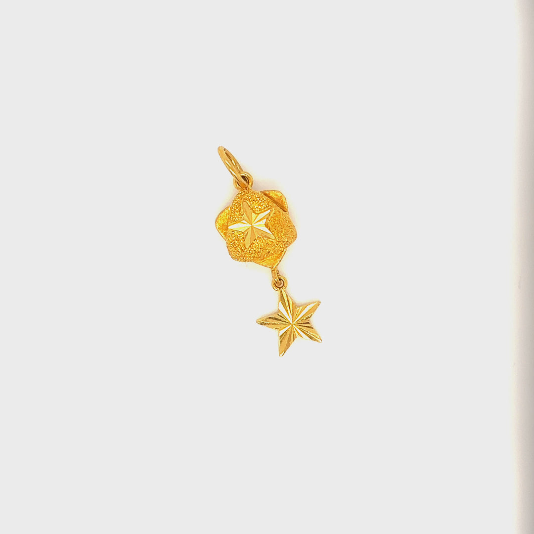 22K YG Woman Star Pendant-1pc
