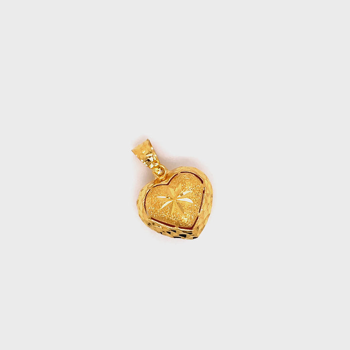 22K YG Women Hollow Heart Pendant-1pc