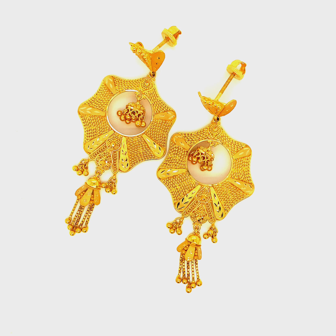 22K YG Women Heavy Weight Earring-1Pair