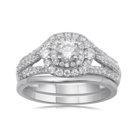 18K WG Women Centre Solitaire Engagement Diamond Ring-1PC