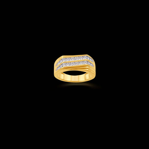 18K YG Diamond Men's Ring Availability:Immediate