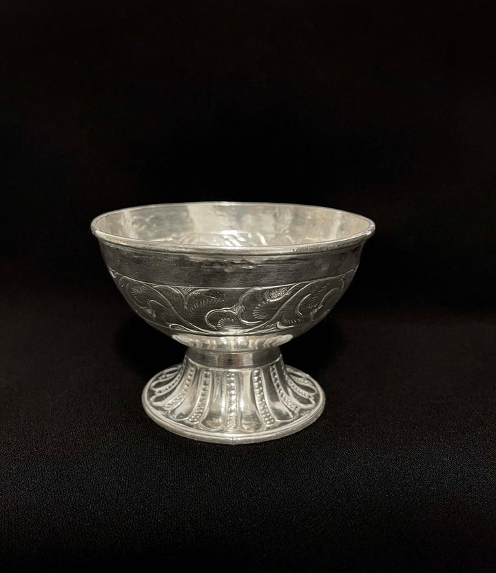 Carved Stand Silver Kachura/Bowl 6-8Tola-1pc