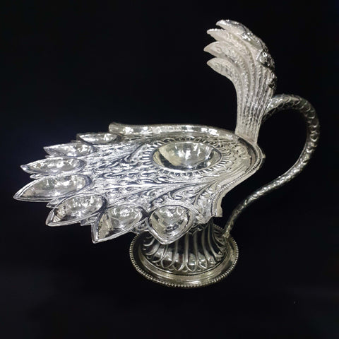 Carved Naag Silver Aarati 21-23Tola-1pc