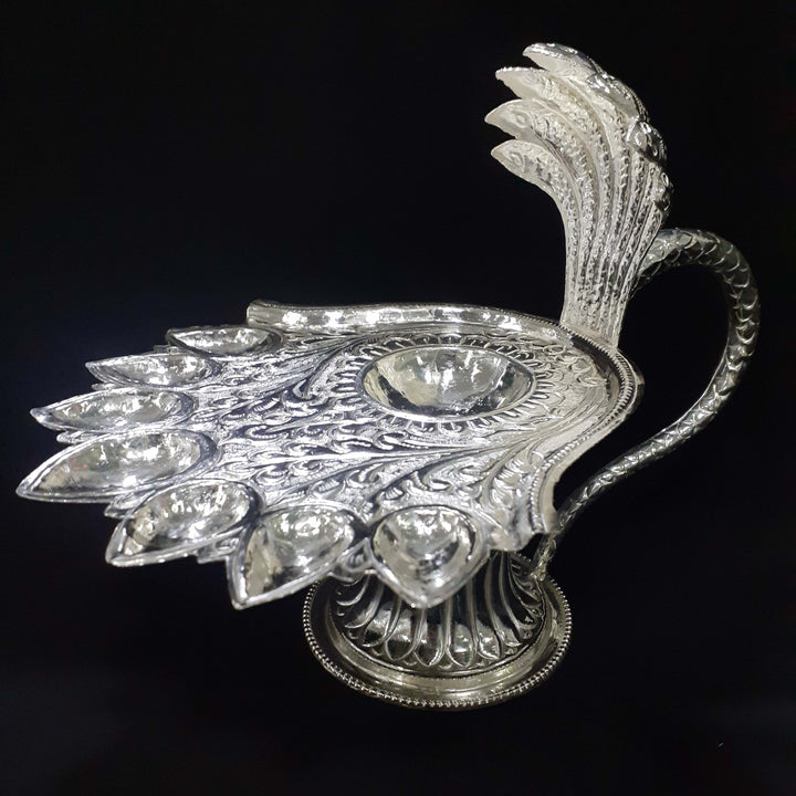 Carved Naag Silver Aarati 21-23Tola-1pc