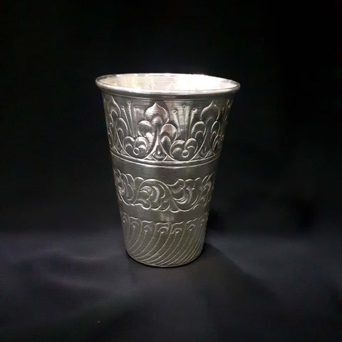Carved Silver Glass 9-11Tola-1pc