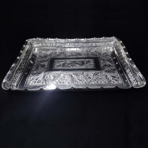 Carved Silver Tray 39-41Tola-1pc