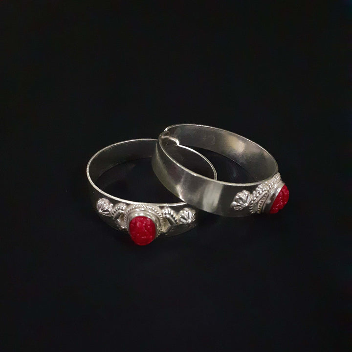 Children Coral Silver Bangle-1pair