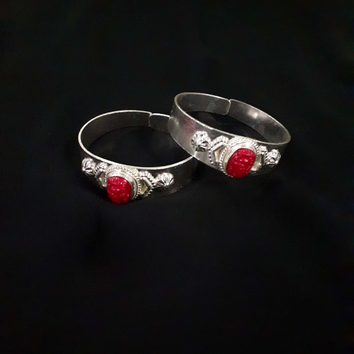 Children Coral Silver Bangle-1pair