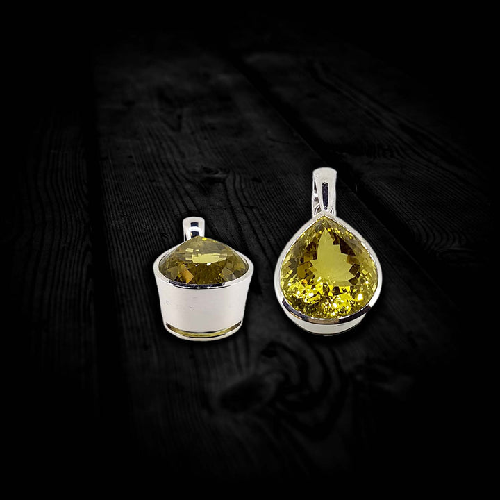 Sterling Silver Pendant with Lemon Topaz RB Diamond Jewellers