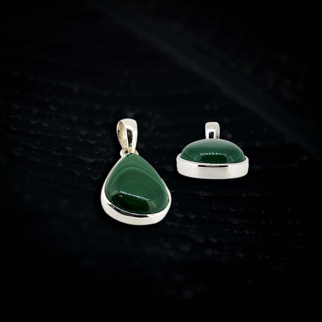Sterling Silver Pendant with Malachite RB Diamond Jewellers