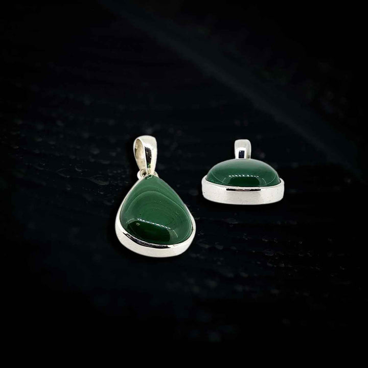 Sterling Silver Pendant with Malachite-1pc