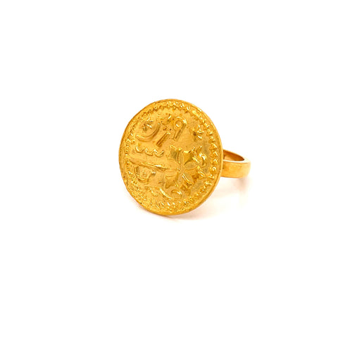 Traditional YG 3gram Urdu Coin with 22K Band Ring-1pc RB Diamond Jewellers