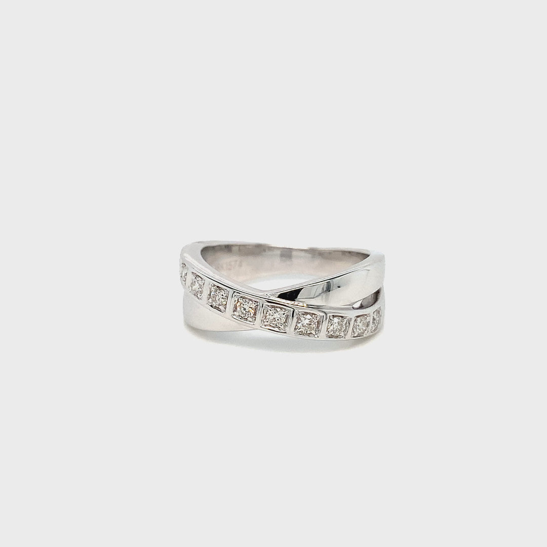 18K WG Women Engagement Diamond Ring- 1pc