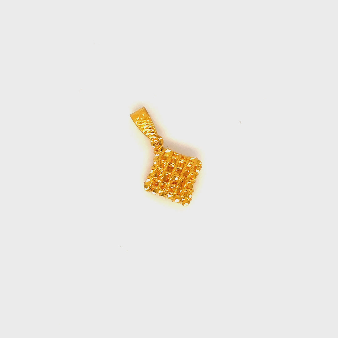 22K YG Women Rhombus Pendant-1pc