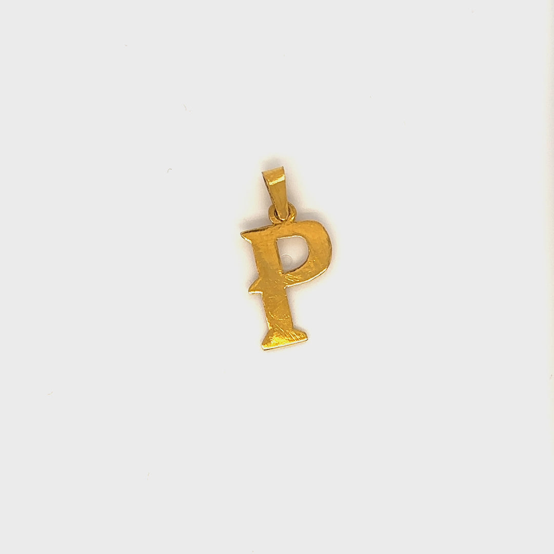 24K YG Alphabet P Pendent